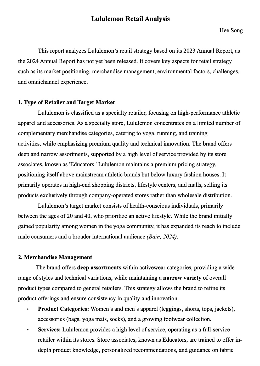 Lululemon Retail Analysis