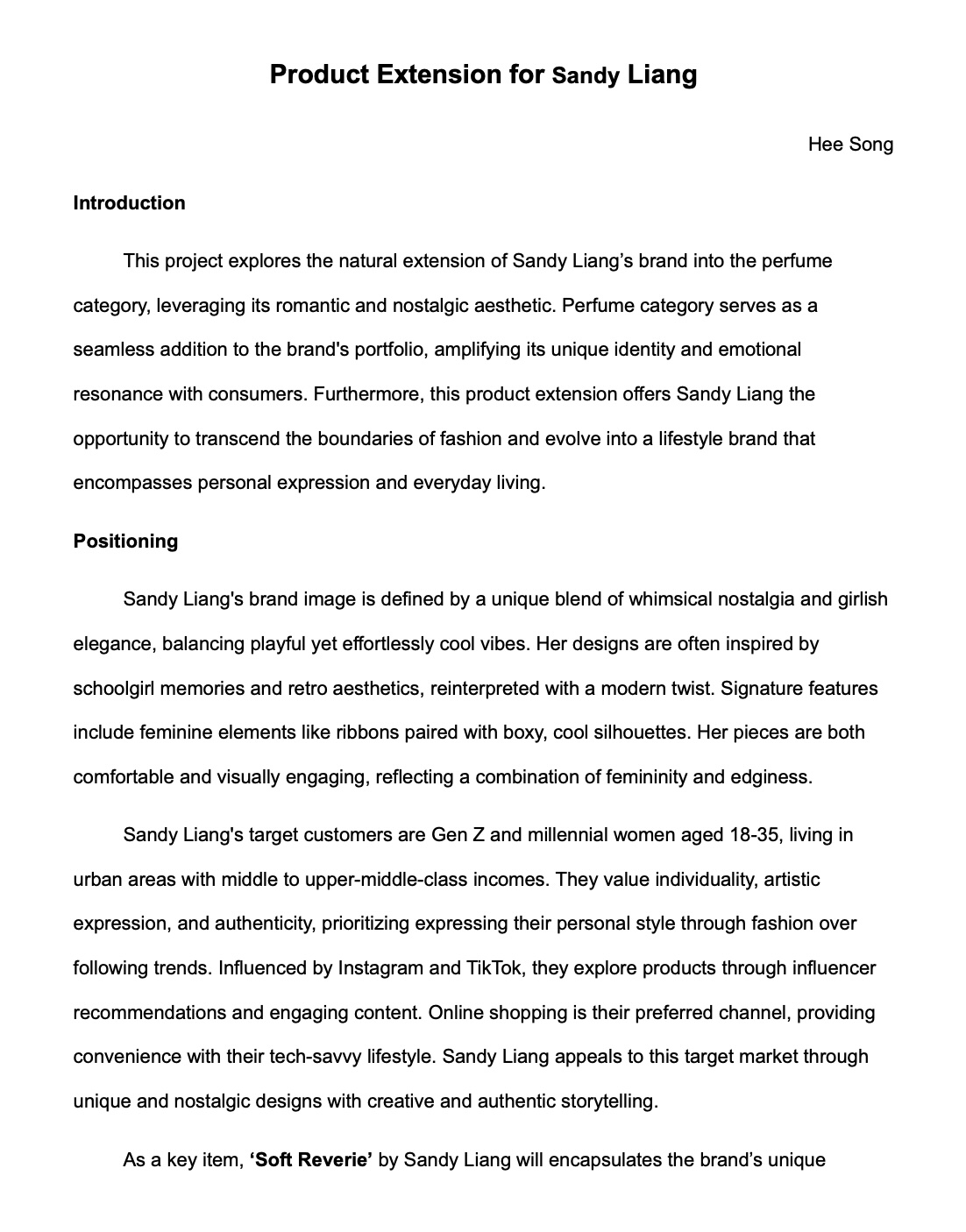 Product Extension for Sandy Liang